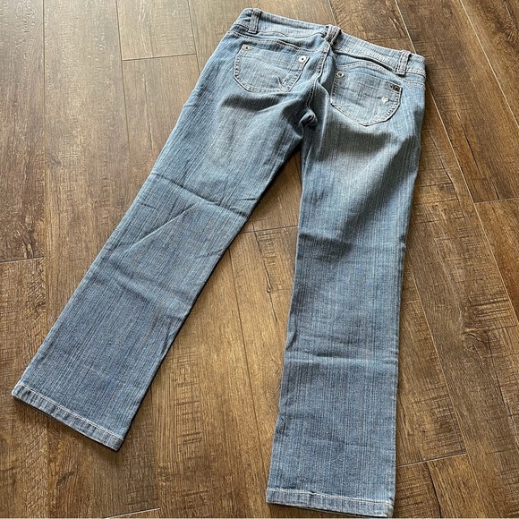 Sequin Hearts Size 7 Blue Jeans Straight Leg Cropped Womens Light Wash Mid Rise - Picture 4 of 14